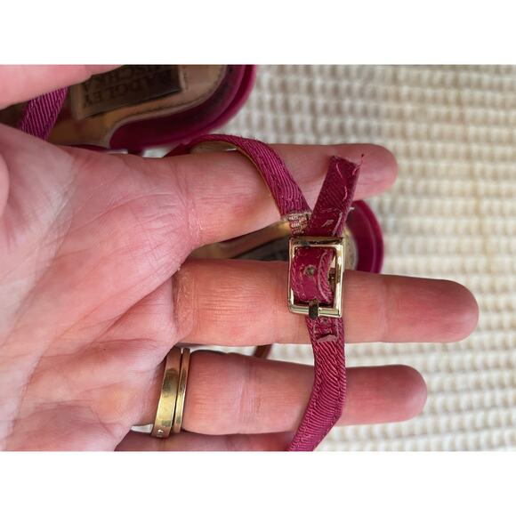 Badgley Mischka Glam Eventwear Purple T Strap Stiletto Heels W/ Dust Bag Sz 6.5 - Picture 16 of 16